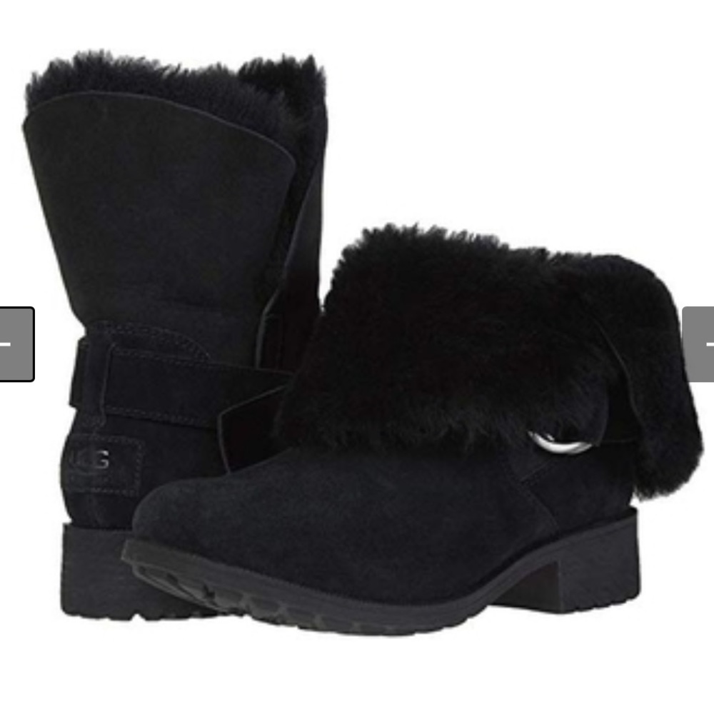 Ugg Bodie Moto Lug Boots in Black Size 5